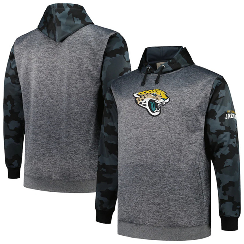 Men's Camo Jacksonville Jaguars Heather Charcoal Big & Tall Pullover Hoodie